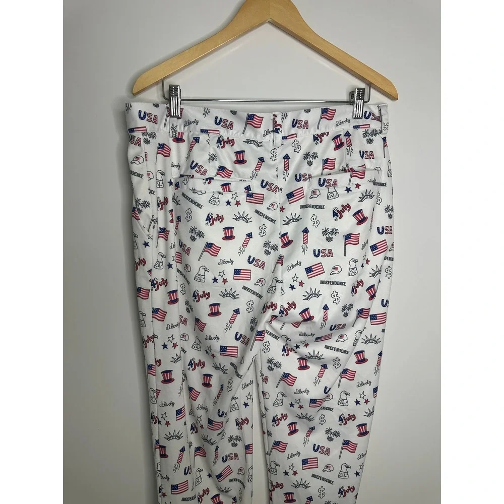 Golf Men's American Flag Stretch Golf Pants Patriotic Trousers 4th of July 33 32 - Picture 9 of 11